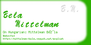 bela mittelman business card